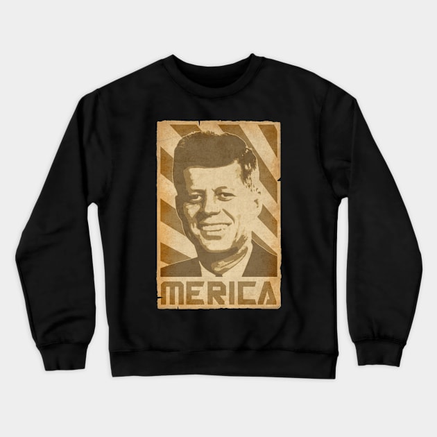 JFK Merica Retro Propaganda Crewneck Sweatshirt by Nerd_art